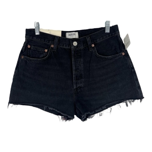 Agolde Pants - AGOLDE Mila Vintage Black Classic High Rise Denim Shorts in "Slow Burn" 30 NWT